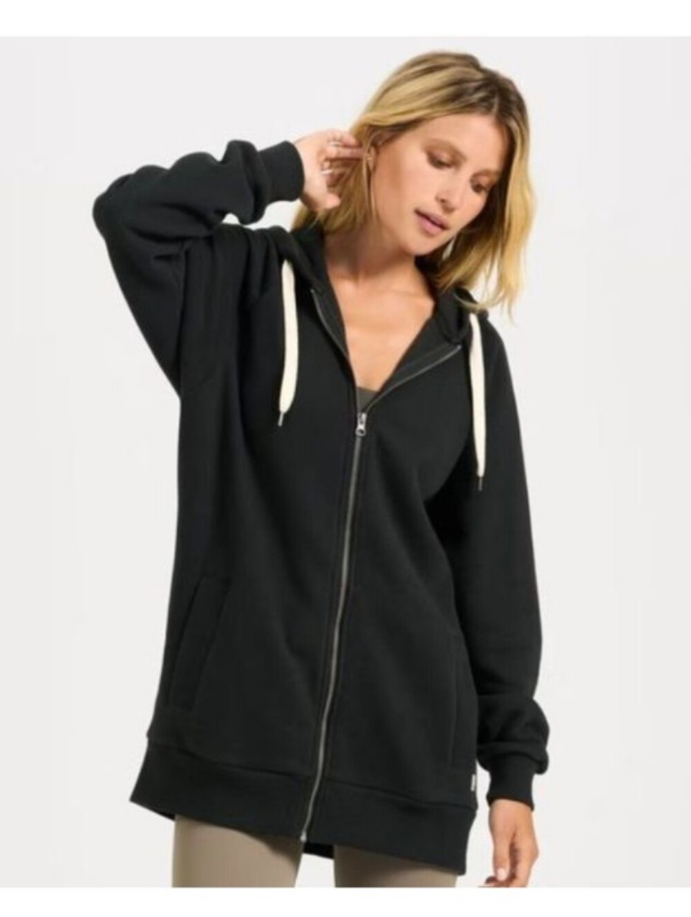 Vuori Restore Hoodie Oversized Full Zip Washed Black - Picture 1 of 5